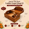 Sagwan Wooden Jhapi Ji for Laddu Gopal | Premium Teak Wood Storage Box for Bal Gopal Idol, Safe Keeping, Temple & Travel Use | Achleshwar