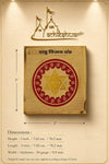 Gold Shatru Vijay Yantra square with red circular seal; includes size text