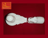 White marble Shivling and Nandi figurine with detailed curved base
