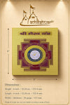 6x6 Shri Bhairav Yantra square board shown with acrylic stand and size diagram