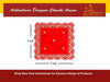Red velvet pooja asan cloth, square with ornate gold embroidery border and corner motifs