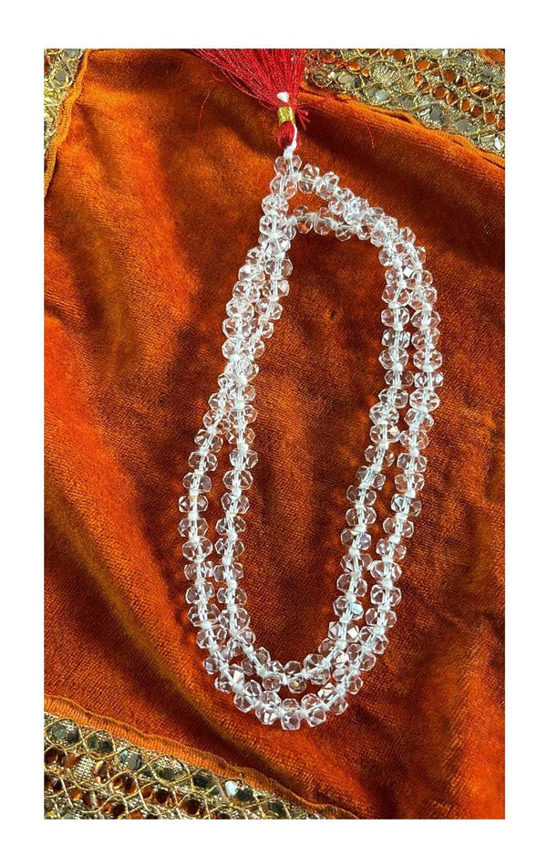 Sphatik Mala crystal bead necklace with layered loop strands