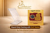 Acrylic stand holding a printed yantra card with banner about 3x3 yantra