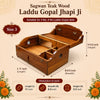 Sagwan Wooden Jhapi Ji for Laddu Gopal | Premium Teak Wood Storage Box for Bal Gopal Idol, Safe Keeping, Temple & Travel Use | Achleshwar