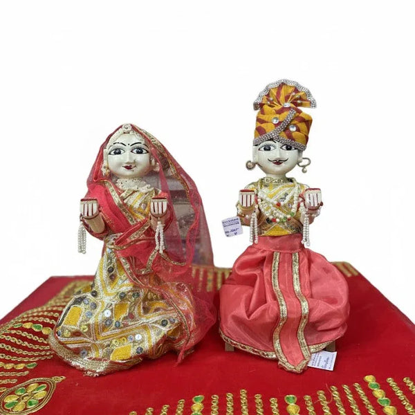 Special Face Designed Isar Gangaur Idol Set | 12 inch Premium Rajasthani Ishar Ji & Gawra Ji Murti - Achleshwar