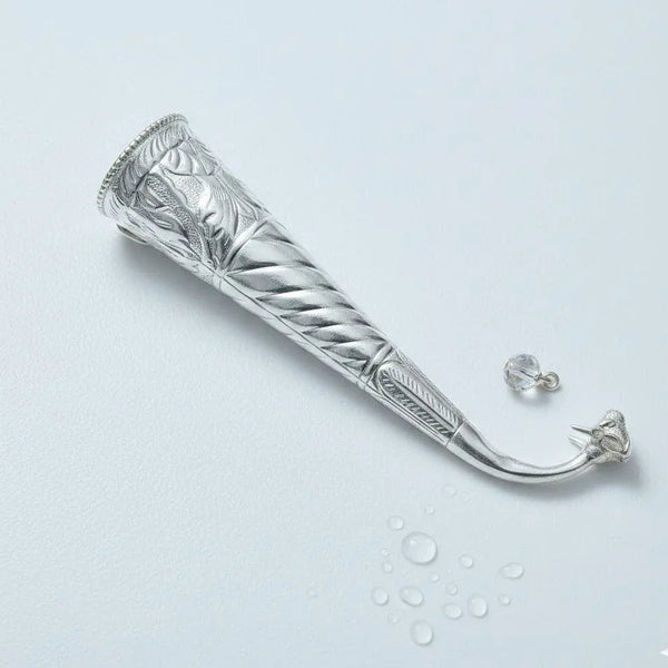 Silver Plated Gaumukhi Shringi for Abhishek – Traditional Shivling Pooja Accessory - Achleshwar