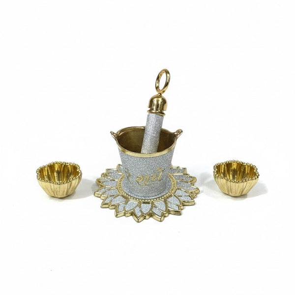 Laddu Gopal Holi Plate, Bucket & Pichkari Combo with Bowls – Krishna Festival Set