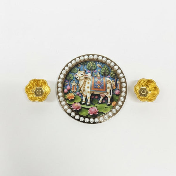 Laddu Gopal Holi Plate, Bucket & Pichkari Combo with Bowls – Krishna Festival Set