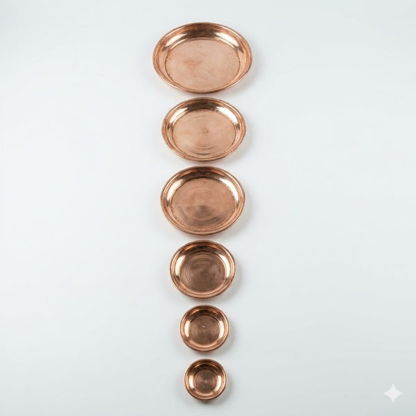 Achleshwar Pure Copper Pooja Plate | Traditional Tamra Pooja Thali for Puja, Aarti & Rituals