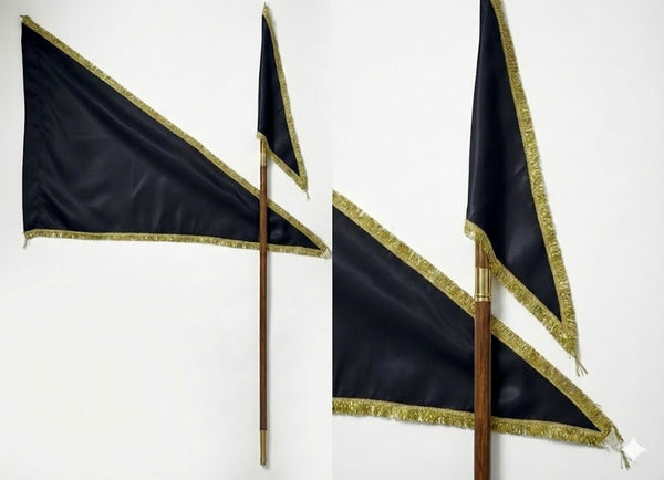 Achleshwar Black Colour Flag/Jhanda with Golden Lace Black Colour Flag/Jhanda