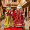 Rajasthani Wooden Isar Gangaur Idol set (21 inches) - Achleshwar - Achleshwar