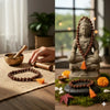 Rudrakash Mala 27+1 (Beads) for Wearing/Japa/Chanting/Puja Natural Brown 10 mm - Achleshwar