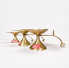 Brass Plain aarti Diya Stand with Handle