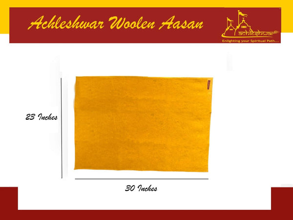 Handcrafted Pure Woolen Aasan Red & Yellow | Premium Reversible Meditation Mat for Pooja, Prayer, Yoga & Spiritual Sitting